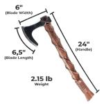 Two-Handed Viking Battle Axe with Engraved Runes