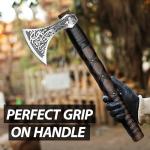 Norse Viking Hand-Forged Axe with Leather Sheath