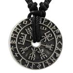 Viking Double-Sided Rune Compass Necklace for Men