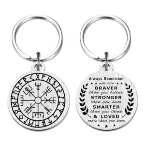 Viking Vegvisir Compass Keychain - Norse Rune Gift