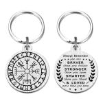 Viking Vegvisir Compass Keychain - Norse Rune Gift