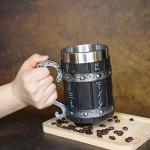 Nordic Viking Oak Beer Stein with Stainless Liner