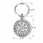 Viking Vegvisir Compass Keychain - Norse Rune Gift