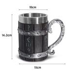 Nordic Viking Oak Beer Stein with Stainless Liner