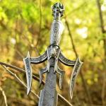 Damascus Steel Viking Sword with Engraved Handle