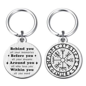 Vegvisir Viking Compass Keychain - Norse Amulet