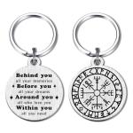 Vegvisir Viking Compass Keychain - Norse Amulet