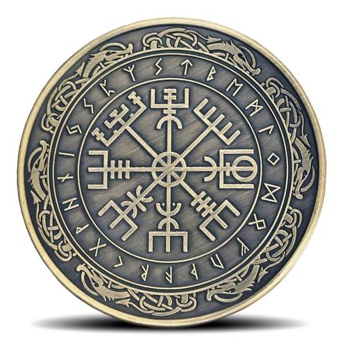 Viking Compass Vegvisir Challenge Coin - Unique Gift