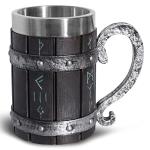 Nordic Viking Oak Beer Stein with Stainless Liner