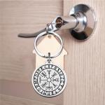 Viking Vegvisir Compass Keychain - Norse Rune Gift