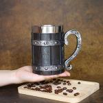 Nordic Viking Oak Beer Stein with Stainless Liner