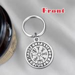 Viking Vegvisir Compass Keychain - Norse Rune Gift
