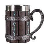 Viking Rune Steel Beer Tankard 20oz