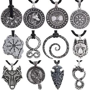 Viking Vegvisir Compass Pendant Necklace Set