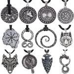 Viking Vegvisir Compass Pendant Necklace Set