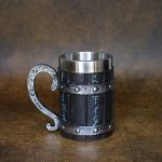 Nordic Viking Oak Beer Stein with Stainless Liner