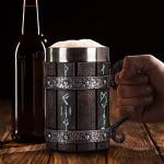 Viking Rune Steel Beer Tankard 20oz