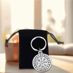 Viking Vegvisir Compass Keychain - Norse Rune Gift