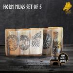 Fenrir Viking Drinking Horn Mug Set of 5