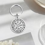 Vegvisir Viking Compass Keychain - Norse Amulet