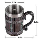 Viking Rune Steel Beer Tankard 20oz