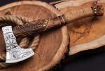 Hand Forged Viking Bearded Axe with Ash Handle