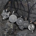Viking Vegvisir Compass Pendant Necklace Set