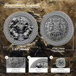 Thor Hammer Coin - Viking Runes Talisman Medallion