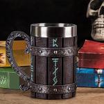Viking Rune Steel Beer Tankard 20oz