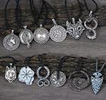 Viking Vegvisir Compass Pendant Necklace Set