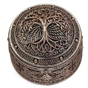 Wolf Yggdrasil Viking Jewelry Trinket Box