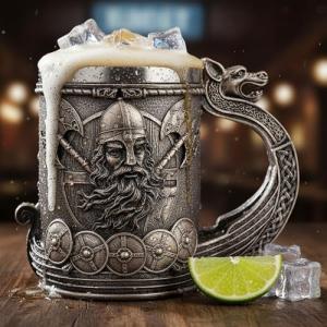 Viking Stainless Steel Beer and Coffee Mugs