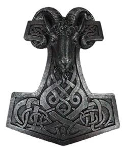 Viking Ram Skull Thor Hammer Wall Decor