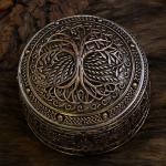 Wolf Yggdrasil Viking Jewelry Trinket Box