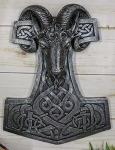 Viking Ram Skull Thor Hammer Wall Decor
