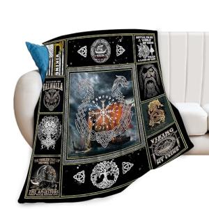 Viking Inspired Fleece Throw Blanket for All