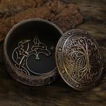 Wolf Yggdrasil Viking Jewelry Trinket Box