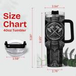 Viking Dad 40 oz Tumbler with Handle and Straw