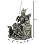 Odin the Allfather Throne Statue with Wolves