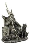 Odin the Allfather Throne Statue with Wolves