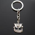 Viking Ship Silver Pendant Keychain Gift