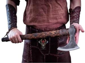 Viking Battle Axe with Leather Sheath - 27