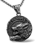 Fenrir Wolf Pendant Necklace for Viking Enthusiasts