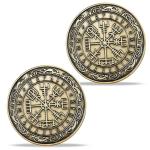 Vegvisir Viking Compass Coin – Norse Rune Amulet