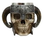 Viking Warrior Skull Helmet Beer Stein Mug