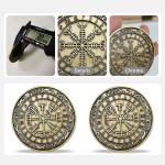 Vegvisir Viking Compass Coin – Norse Rune Amulet