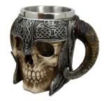 Viking Warrior Skull Helmet Beer Stein Mug