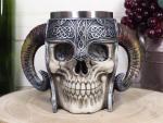 Viking Warrior Skull Helmet Beer Stein Mug