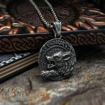 Fenrir Wolf Pendant Necklace for Viking Enthusiasts