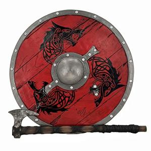 Viking Wolf Shield and Axe Props for LARP